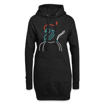 Pferd Avatar - Hoodie-Kleid - Schwarz - Vorne