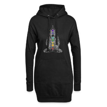 Yoga Chakra Energie lotusblüte buddha tattoo Girl - Hoodie-Kleid - Schwarz - Vorne