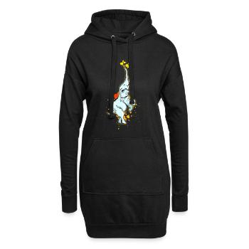 elefant klecks Zirkus Kunststück Balance künstler - Hoodie-Kleid - Schwarz - Vorne
