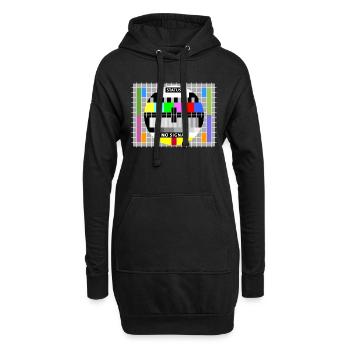 Image test card status no signal screen Display - Sweat-shirt à capuche long Femme - noir - Devant