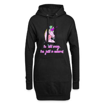 fou licorne licorne folle - Sweat-shirt à capuche long Femme - noir - Devant