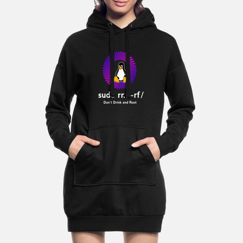 Ordinateur Sys admin Penguin Nerd pc sudo rm -rf cod Sweat-shirt à capuche long Femme