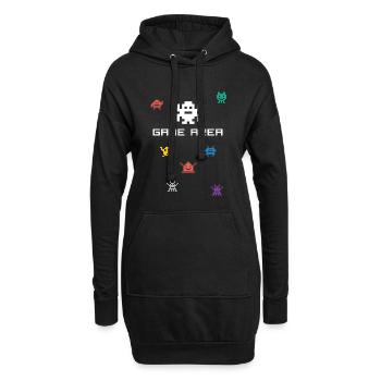 zone de jeu pixel nerd pc konsole retro gamer Monste - Sweat-shirt à capuche long Femme - noir - Devant