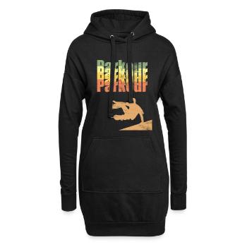 Parkour - Sweat-shirt à capuche long Femme - noir - Devant