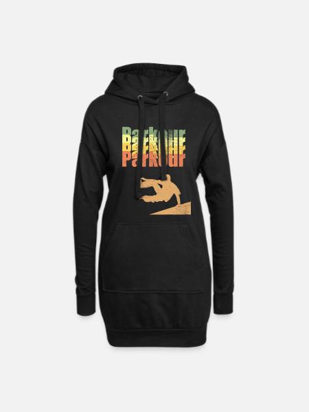 Parkour - Hoodie-Kleid - Schwarz