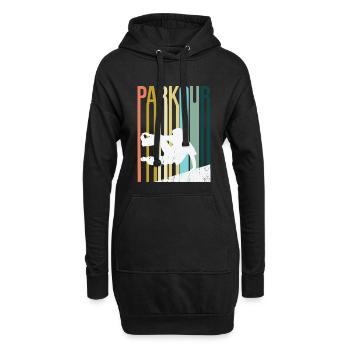 Parkour Retro - Hoodie-Kleid - Schwarz - Vorne