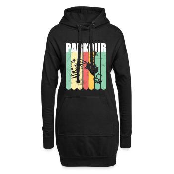 Parkour Retro - Hoodie-Kleid - Schwarz - Vorne