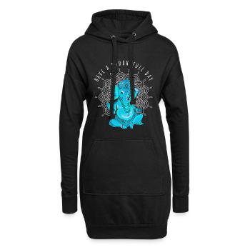 buddha ganesha yoga namaste elefant meditation om - Hoodie-Kleid - Schwarz - Vorne