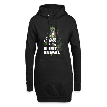 sloth is my spirit animal - Hoodie-Kleid - Schwarz - Vorne