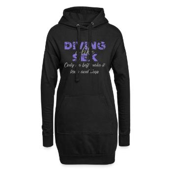 Sport tauchen Taucher Geschenk - Hoodie-Kleid - Schwarz - Vorne