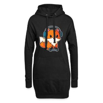 Gaming Fox - Conception Fox Player - Sweat-shirt à capuche long Femme - noir - Devant