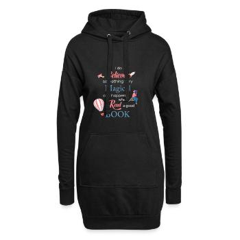 Je crois qu'il se passe quelque chose de très magique ... - Sweat-shirt à capuche long Femme - noir - Devant