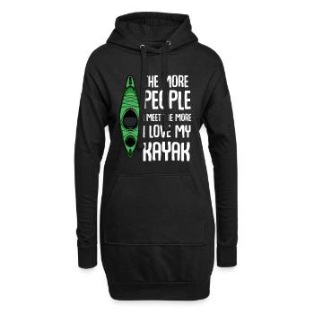 Mehr Kayak Liebe Als Worte - Hoodie-Kleid - Schwarz - Vorne