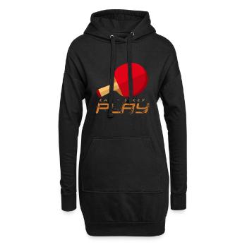 Pingpong Energie: Eat Sleep Play - Hoodie-Kleid - Schwarz - Vorne