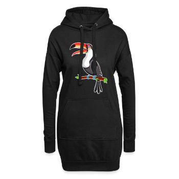 Toucan - Sweat-shirt à capuche long Femme - noir - Devant