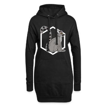 Singe lémurien - Sweat-shirt à capuche long Femme - noir - Devant