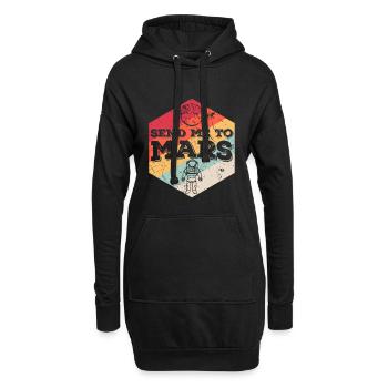 Schick mich zum Mars - Hoodie-Kleid - Schwarz - Vorne
