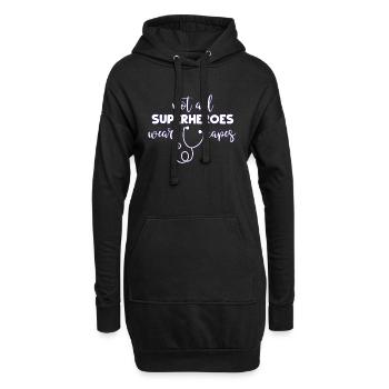 Arzt - Hoodie-Kleid - Schwarz - Vorne