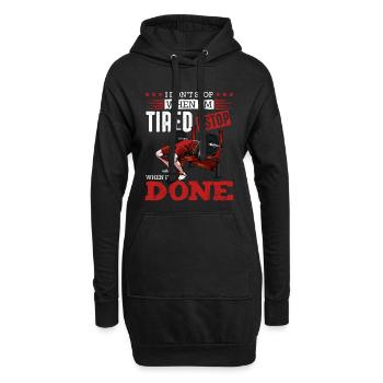 Durchhalten beim Krafttraining - Hoodie-Kleid - Schwarz - Vorne