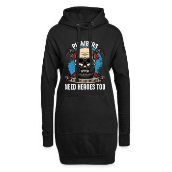 Klempnerhelden Skull Motiv - Hoodie-Kleid - Schwarz - Vorne