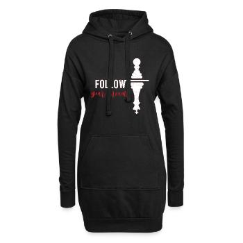 Schach - Hoodie-Kleid - Schwarz - Vorne