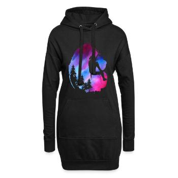 Aventure en tyrolienne grimpeuse - Sweat-shirt à capuche long Femme - noir - Devant