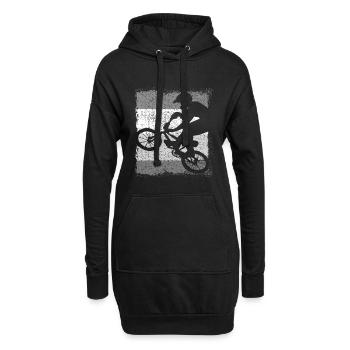 BMX Vélo Gris - Sweat-shirt à capuche long Femme - noir - Devant