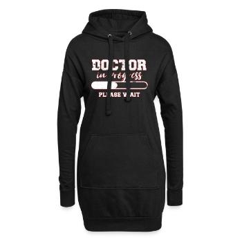 Arzt - Hoodie-Kleid - Schwarz - Vorne