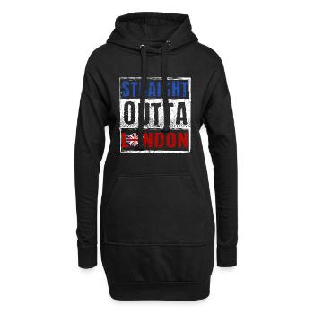 Straight Outta London - Sweat-shirt à capuche long Femme - noir - Devant