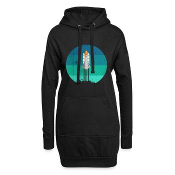 Lancement d'une fusée spatiale - Sweat-shirt à capuche long Femme - noir - Devant