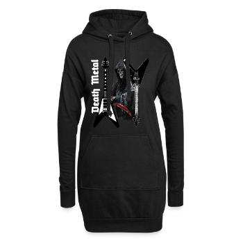 Musique heavy metal black metal deaht metal crâne - Sweat-shirt à capuche long Femme - noir - Devant