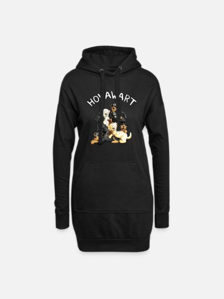 Hovawart Hundehaufen Comic Hunde Geschenk - Hoodie-Kleid - Schwarz