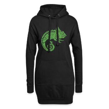 Tatouages tribaux maoris caméléons - Sweat-shirt à capuche long Femme - noir - Devant