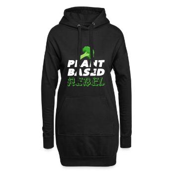 Plant Based Rebel - Hoodie-Kleid - Schwarz - Vorne