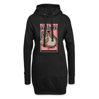 Niedliche Maus Überfluss Chinchilla - Hoodie-Kleid - Schwarz - Vorne