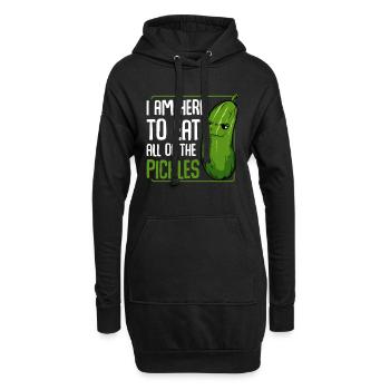Gurkenheld Spruchbild - Hoodie-Kleid - Schwarz - Vorne