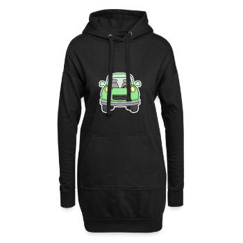 Vue frontale joyeuse de chariot vert - Sweat-shirt à capuche long Femme - noir - Devant