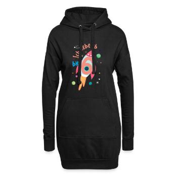 Weltraumheld 6. Geburtstag für Kinder - Hoodie-Kleid - Schwarz - Vorne