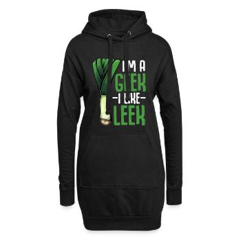 LauchGeek: Ich mag Lauch - Hoodie-Kleid - Schwarz - Vorne