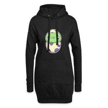 Petit dinosaure sorti de l’œuf - Sweat-shirt à capuche long Femme - noir - Devant