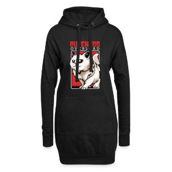 Katzen Cuteness Überfluss - Hoodie-Kleid - Schwarz - Vorne