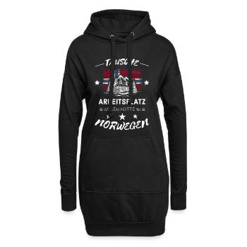 Tausche Arbeitsplatz gegen Hütte Norwegen Spruch - Hoodie-Kleid - Schwarz - Vorne
