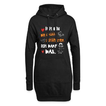 Ich bin die Große Schwester Familie Tochter - Hoodie-Kleid - Schwarz - Vorne