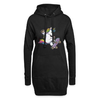 Unicorn Skater Skateboard - Sweat-shirt à capuche long Femme - noir - Devant
