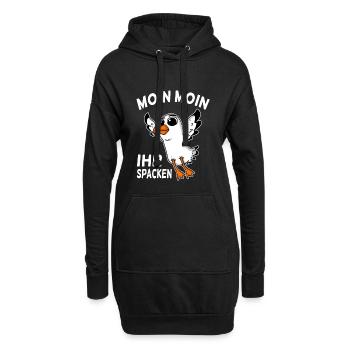Moin moin - Hoodie-Kleid - Schwarz - Vorne