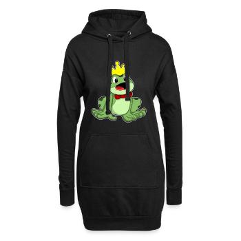 Couronne de grenouille - Sweat-shirt à capuche long Femme - noir - Devant