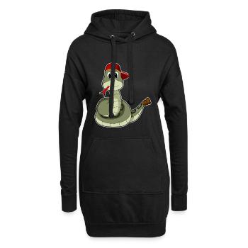 Schlange Schüler Cap Schule - Hoodie-Kleid - Schwarz - Vorne