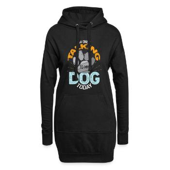 Ich spreche heute nur mit meinem Hund Zitat - Hoodie-Kleid - Schwarz - Vorne