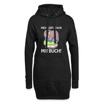 Buch Spruch Bücher lesen Leser Geschenk - Hoodie-Kleid - Schwarz - Vorne