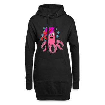 Krake Hut - Hoodie-Kleid - Schwarz - Vorne